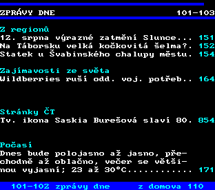 Teletext ČT, strana 103