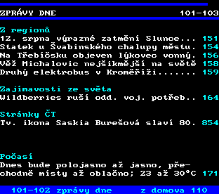 Teletext ČT, strana 103