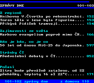 Teletext ČT, strana 103