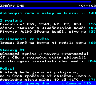 Teletext ČT, strana 103