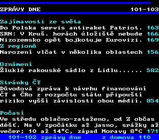 Teletext ČT, strana 103