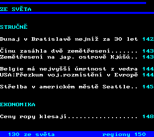 Teletext ČT, strana 131