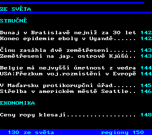 Teletext ČT, strana 131