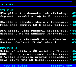 Teletext ČT, strana 131