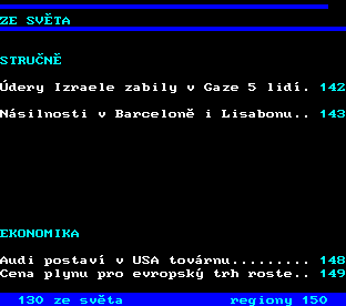 Teletext ČT, strana 131