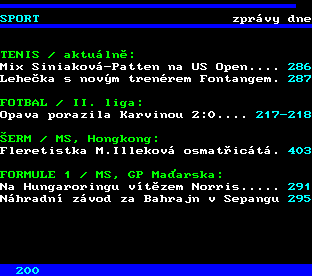 Teletext ČT, strana 201