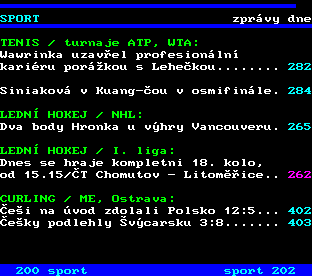 Teletext ČT, strana 201