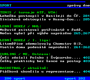 Teletext ČT, strana 201