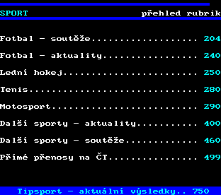 Teletext ČT, strana 203