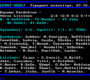 Teletext ČT, strana 258
