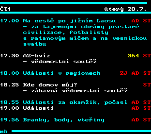 Teletext ČT, strana 303