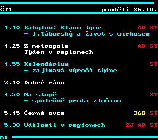Teletext ČT, strana 305