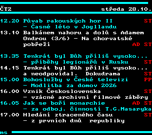 Teletext ČT, strana 307