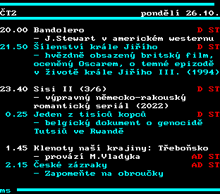 Teletext ČT, strana 309