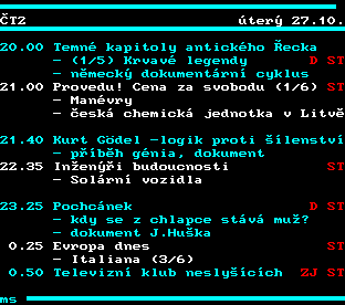 Teletext ČT, strana 309