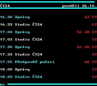 Teletext ČT, strana 314