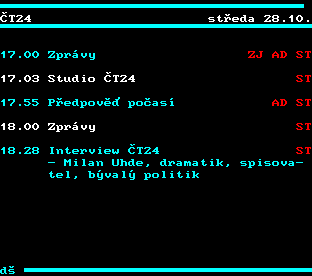 Teletext ČT, strana 314