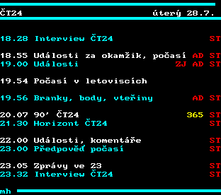 Teletext ČT, strana 315