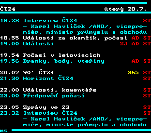 Teletext ČT, strana 315