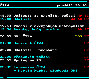 Teletext ČT, strana 315