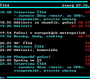 Teletext ČT, strana 315
