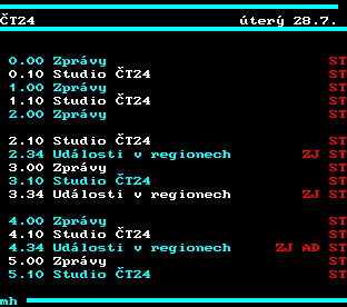 Teletext ČT, strana 316