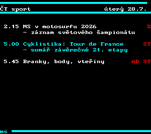 Teletext ČT, strana 320
