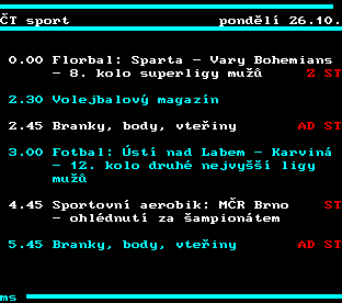 Teletext ČT, strana 320