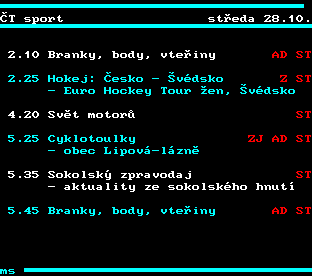 Teletext ČT, strana 320