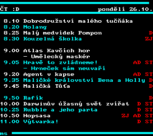 Teletext ČT, strana 322