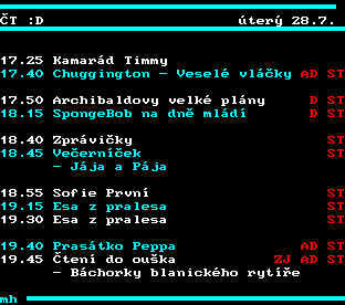 Teletext ČT, strana 325