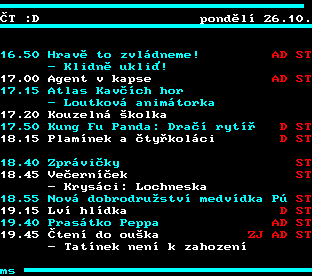 Teletext ČT, strana 325