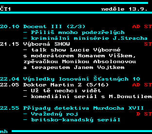 Teletext ČT, strana 334