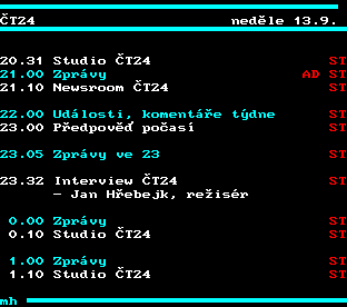 Teletext ČT, strana 345