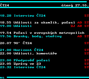 Teletext ČT, strana 345