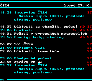 Teletext ČT, strana 345