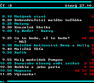 Teletext ČT, strana 352