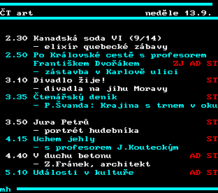 Teletext ČT, strana 357