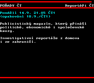 Teletext ČT, strana 366