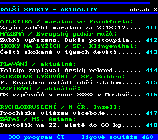 Teletext ČT, strana 401