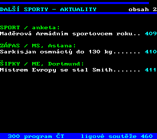 Teletext ČT, strana 401