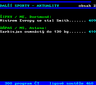 Teletext ČT, strana 401