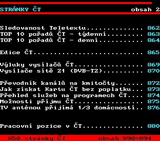 Teletext ČT, strana 851