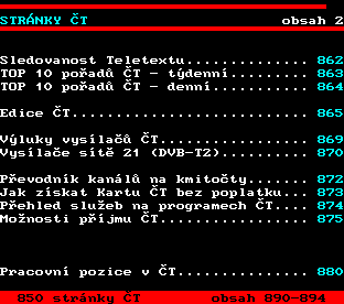 Teletext ČT, strana 851