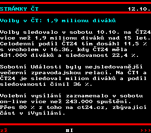 Teletext ČT, strana 852