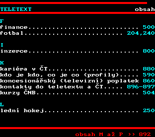 Teletext ČT, strana 891